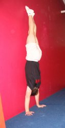 Handstand facing the wall, proper position
